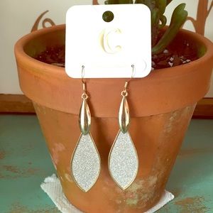 Silver modern dangle earrings